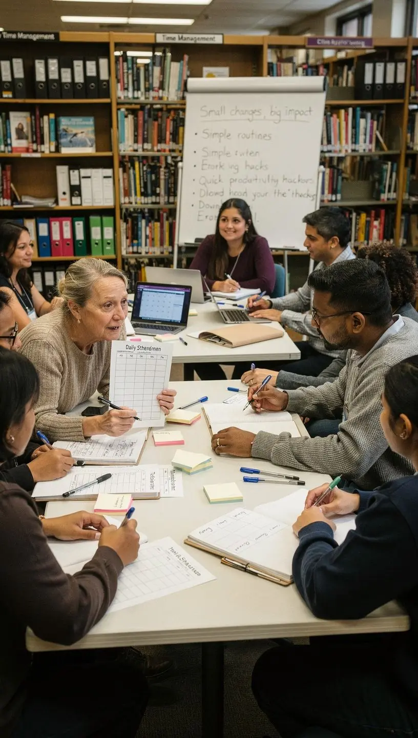 Team collaborating to foster continuous improvement culture.